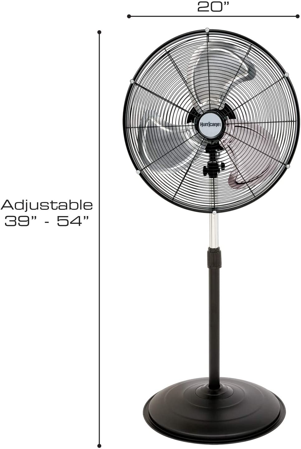 REBOX Hurricane® Pro High Velocity Oscillating Metal Stand Fan 20" - HGC736472_RE