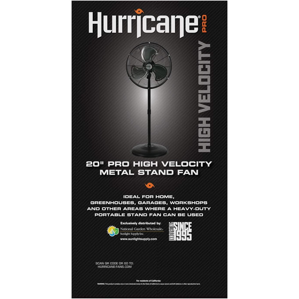 Hurricane® Pro High Velocity Oscillating Metal Stand Fan 20" - HGC736472