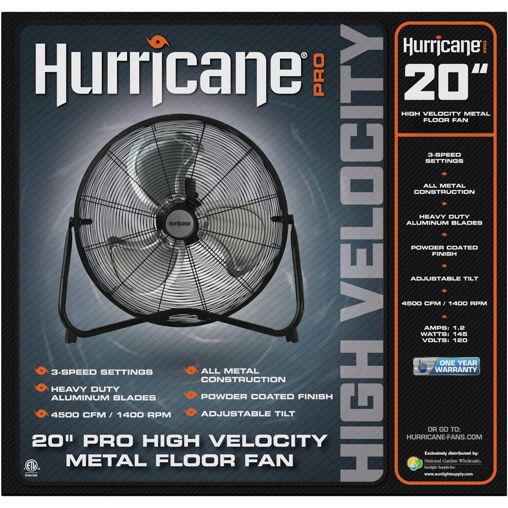 Hurricane® Pro High Velocity Metal Blade Floor Fan 20" - HGC736476