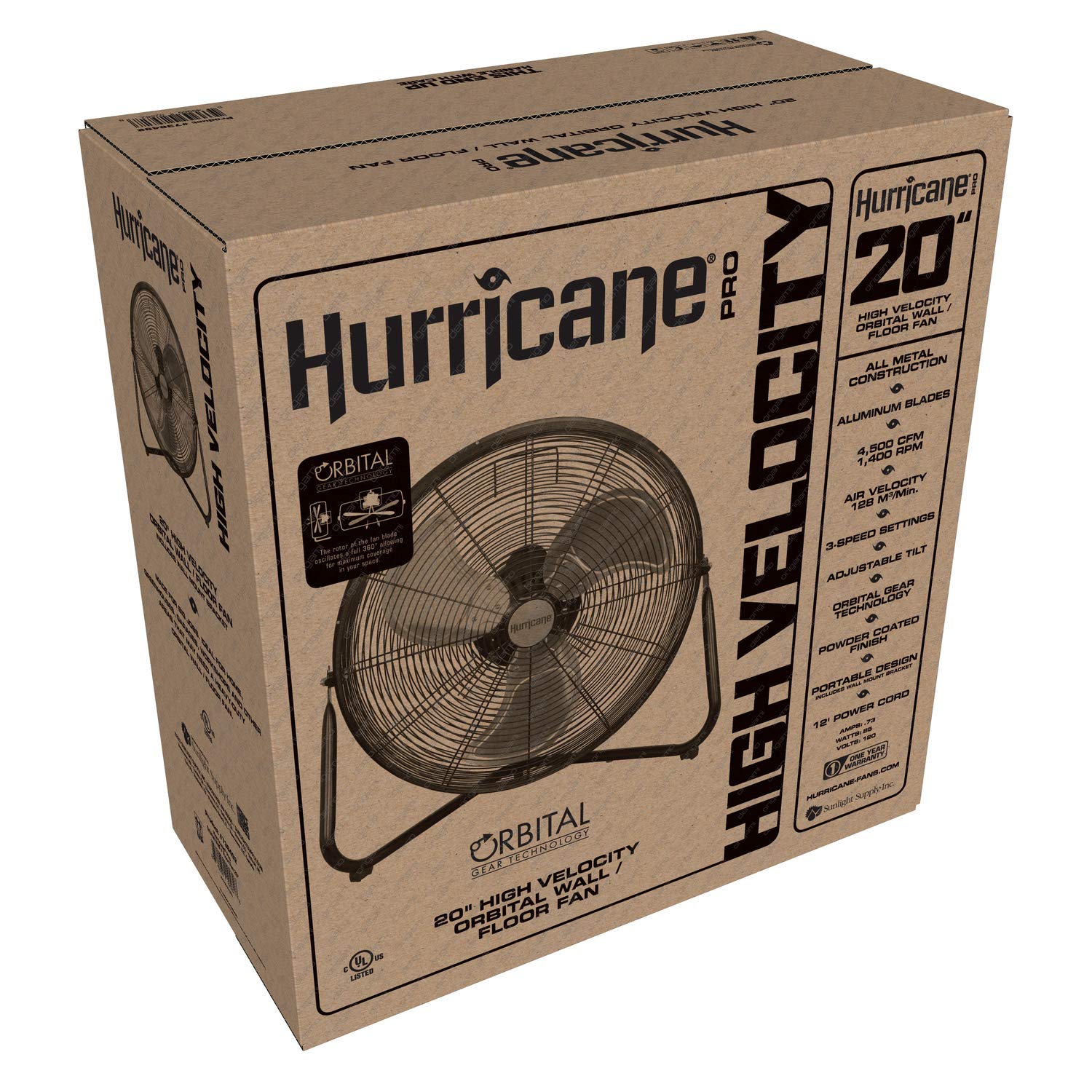 Hurricane® Pro Heavy Duty Orbital Floor Fan 20" - HGC736492